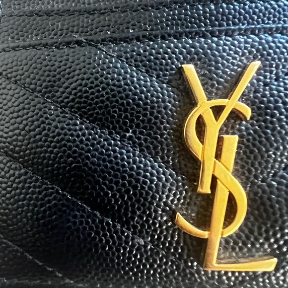 Saint Laurent YSL Quilted Leather Cassandre Matelasse Card Case Holder Wallet - Picture 11 of 15
